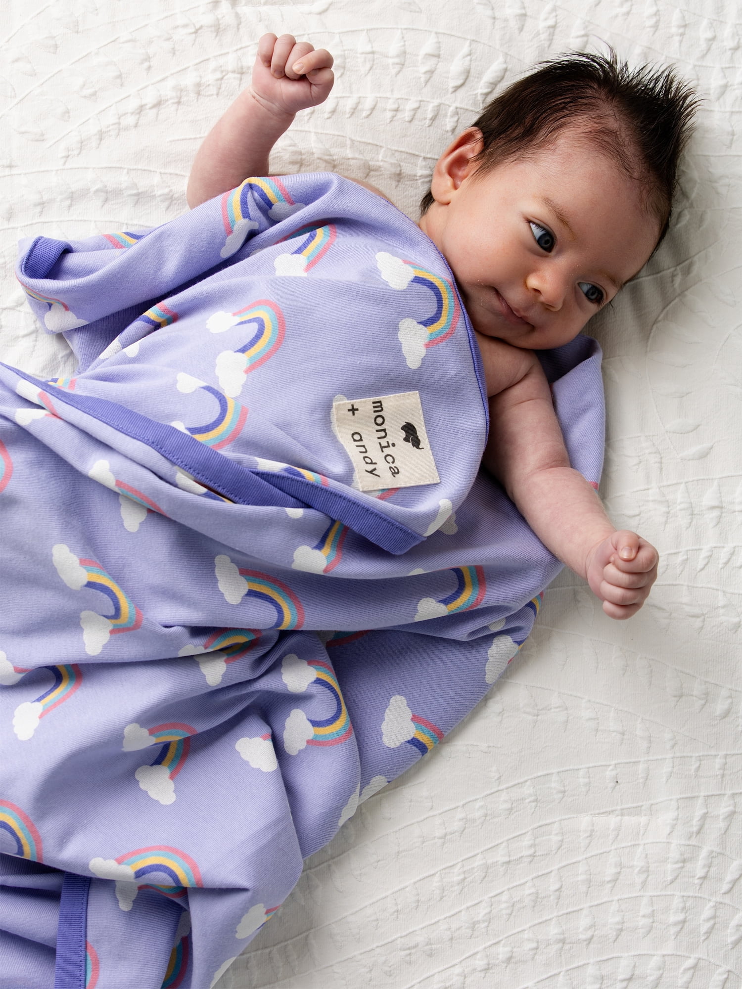 Monica + Andy Organic Cotton Baby Blanket, Soft Newborn Receiving & Coming Home Blanket, 32 x 32 Inch