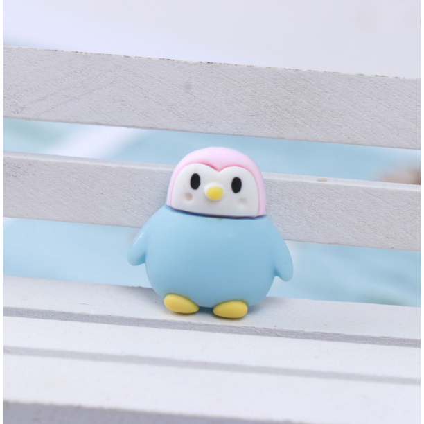 Dibujos animados Little Flatback Resina Accesorios de decoración Relleno de barro de cristal Cute Girl Charm Adornos DIY Hair Clip Phone Case Ornament Scrapbook Crafts, Penguin B 10pcs Brillar Juguete