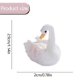 thumbnail image 3 of Christmas Ornaments Clearance! 1X Swan Ornament Miniature Ornament Creative Swan Resin Figurine Charming Desktop Decor for Home, 3 of 9