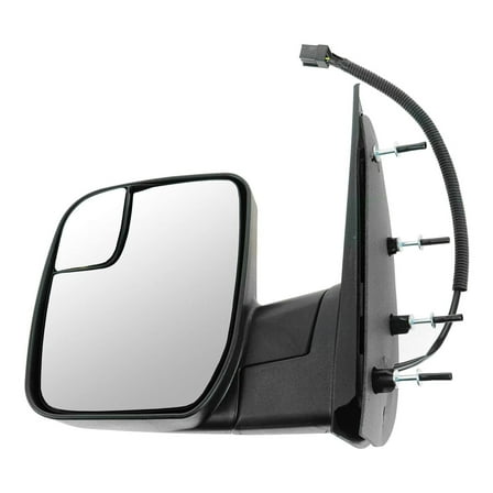 TRQ Mirror Power Integrated Spotter Textured Black LH for 10-13 Ford Van MRA06203