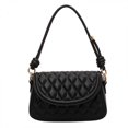 thumbnail image 1 of ZHAOCHENG Bolso cuadrado pequeño con textura, hilo bordado diagonal para dama, rombo, bolso a juego para mujer Bolso con cadena, 1 of 4