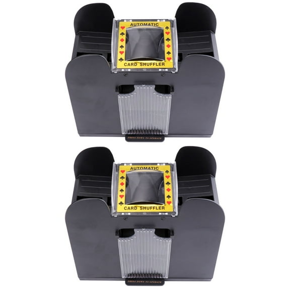 Card Shuffler 6 Deck Automatic, 2pcs Electric Shuffler Machine, Playing Card Shuffler for UNO,Poker,Home Card Games