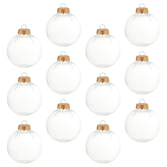 Luxshiny 12Pcs Clear Fillable Baubles for Christmas Tree Decorations and Wall Hanging 6in PET Material