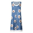 thumbnail image 3 of Baikeli Robes Prime pour Femmes Robes Mini pour Femmes Décontractées Robe d'Été Sans Manches Tenues à Imprimé Floral Jolies Robes Boutonnées Robe à Col Rond Robes Maxi de Printemps pour Femmes 2024, 3 of 5