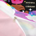 thumbnail image 4 of Castle Fairy Black Girl Duvet Cover King,Vibrant Rainbow Stars Print King Bedding,Magenta Black Gold,1 Duvet Cover and 2 Pillowcases, 4 of 6