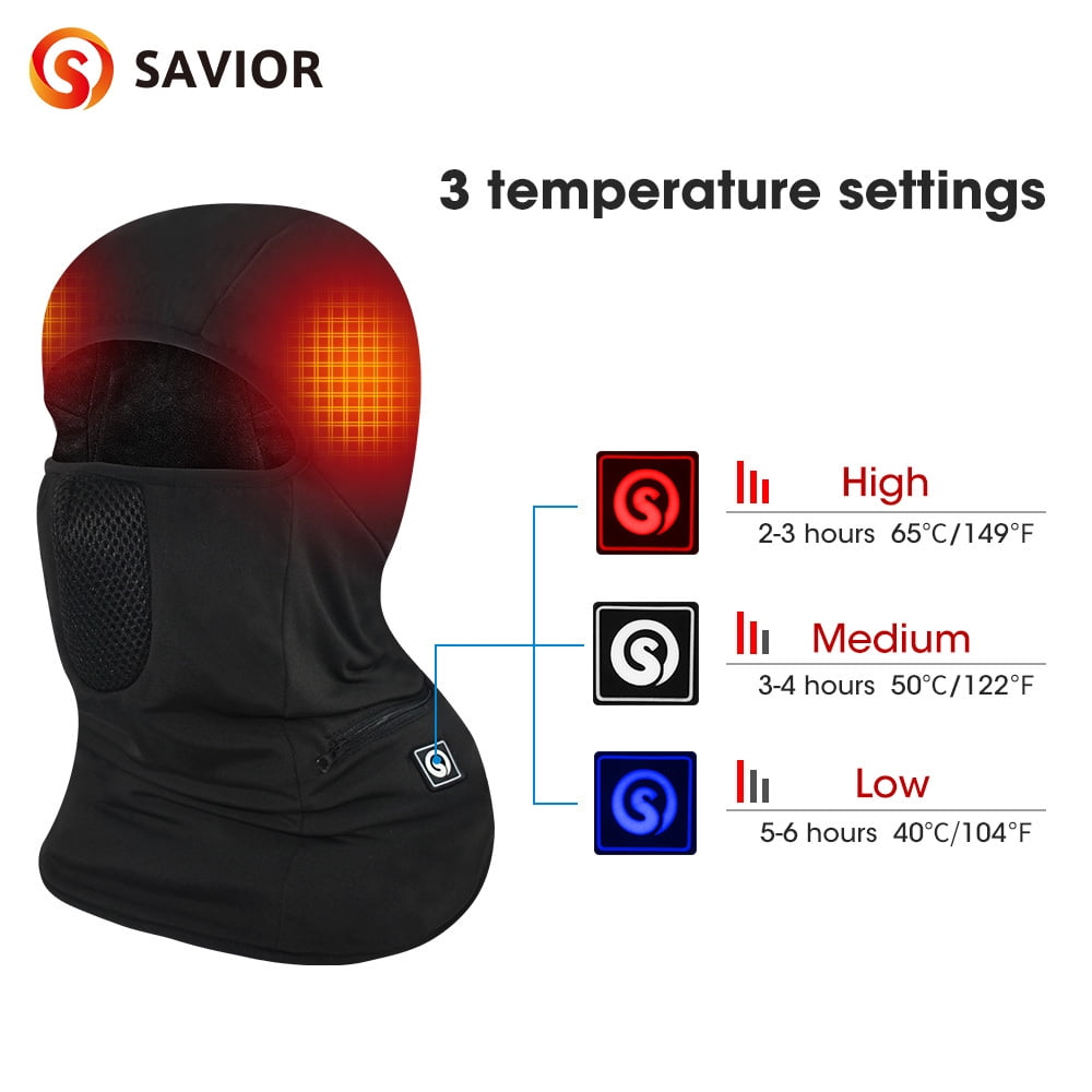 Savior Heat Heating Ski Mask Battery, Electric Warm Hats for Women, Balaclava Neck Warmer Thermal - Walmart.com
