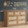 thumbnail image 3 of ARKANTOS 7 Drawer Rattan Dresser,Wood Storage Closet,Bohemian Chest of Drawers for Bedroom,Natural Oak, 3 of 8