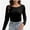 Black, variant on Womens Crewneck Long Sleeve Casual Basics Fall Solid T-Shirt