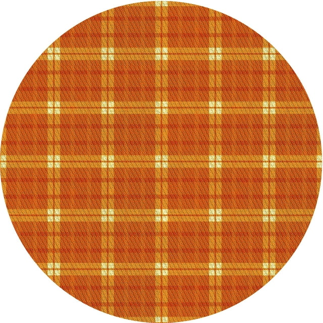 Ahgly Company Tapis de Zone Carré Transitionnel Néon Orange Lavable en Machine, 3 Pieds Carré