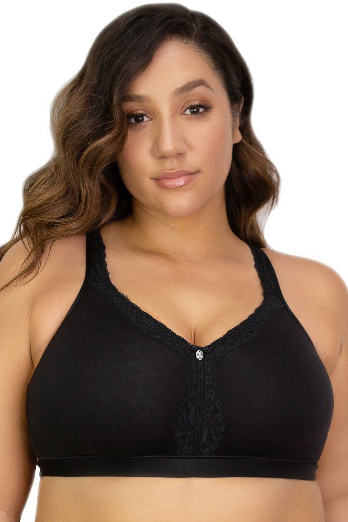 Curvy Couture Women's Cotton Luxe Front And Back Close Wireless Bra Grey  Heather 44dd : Target