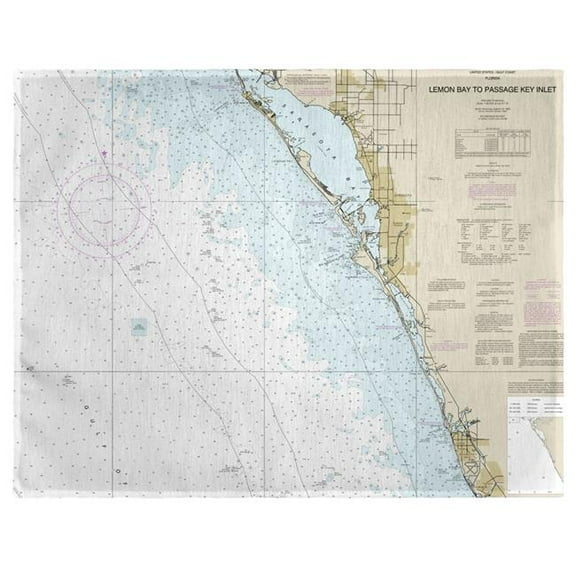 Betsy Drake PM11424V Venice, FL Nautical Map Place Mat, 14 x 18 in. - Set of 4