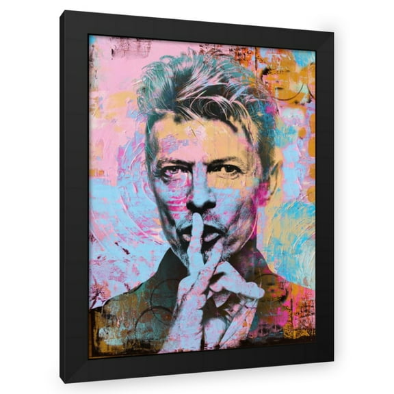Stephen Chambers 19x24 Black Modern Wood Framed Wall Art Titled - David Bowie Circles
