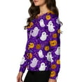 thumbnail image 4 of LHVUOA Halloween Scrub Jackets for Women Funny Halloween Printed Working Jackets Scrub Tops Workwear Nursing Uniforms with Pockets, 4 of 6
