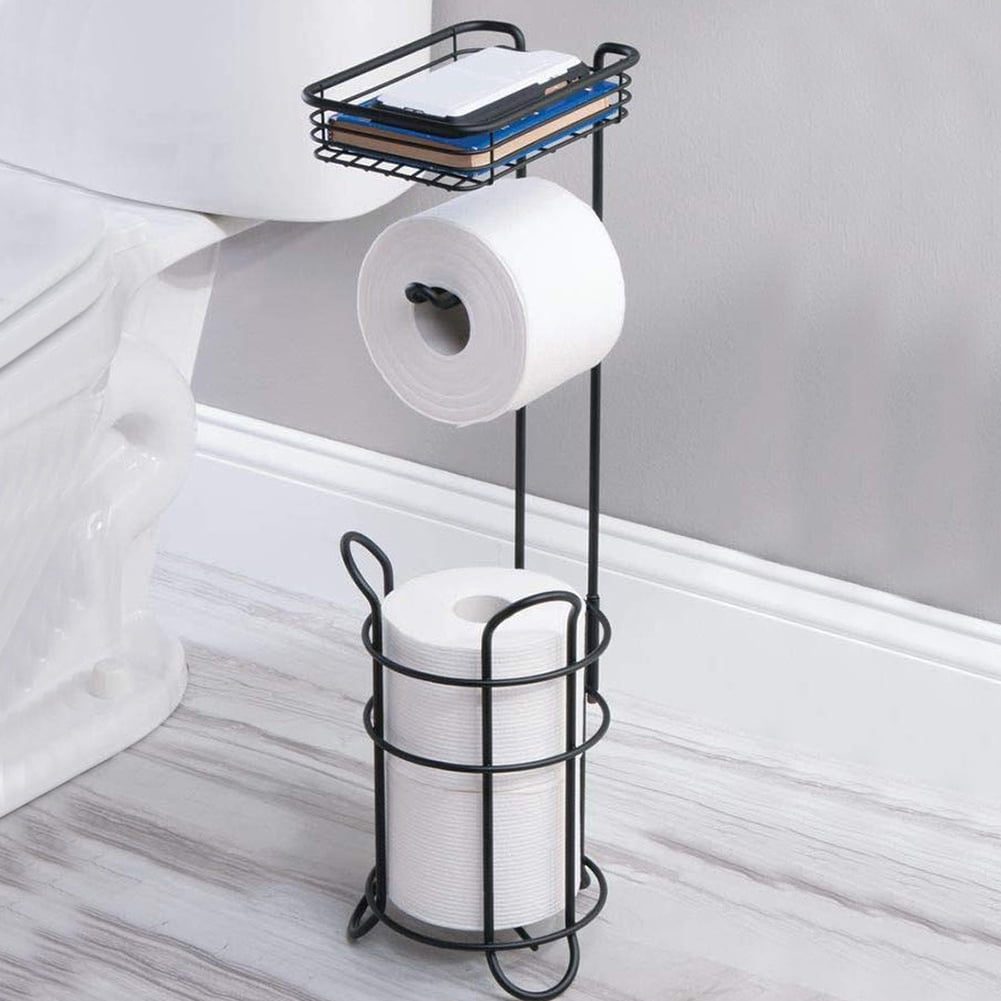 Toilet Paper Holder Stand with Reserve and Dispenser for 4 Mega Rolls, –  KeFanta