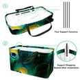 thumbnail image 4 of Peacock Feathers Large Capacity Reusable Foldable Oxford Cloth Toy Basket - Beach Bag, Shopping Bags, Laundry Basket, 4 of 7