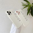 thumbnail image 5 of ZHAOCHENG Compatible con iPhone 13 Pro Max Funda de teléfono Diseño de marco lateral con cara sonriente linda Fundas suaves de silicona de moda Cubierta protectora de cuerpo completo - Blanco, 5 of 5