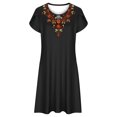 thumbnail image 4 of Viikei Dresses for Women Plus Size Summer,Women's Casual Loose Summer Printed Short Sleeved Dress Black S, 4 of 5