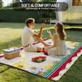 thumbnail image 4 of Gnomes Flowers Outdoor Rug for Patio/Deck/Porch, Non-Slip Large Area Rug 6 x 9 Ft, Spring Farmhouse Botanical Floral Striped Indoor Outdoor Rugs Washable Area Rugs, Camping Rug Carpet Runner, 4 of 8