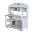 thumbnail image 3 of Kitem Children Simulated Cooking Toy Interactive Pretend Play Kitchen for Girls & Kids Wooden Kitchen Playset for Toddlers Kids Toys Kitchen with Cookware Accessories, Type A, 3 of 12