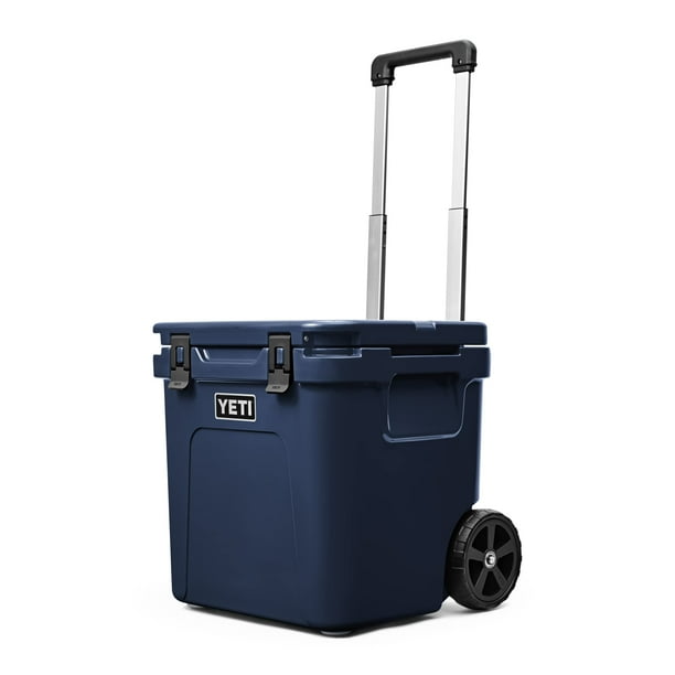 Cooler YETI Roadie 48 azul marino con ruedas y mango retráctil