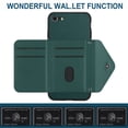thumbnail image 5 of for iPhone 7 / 8 / SE 2022 & 2020 Slim Case with Card Holders and Strap for Women, iPhone 7/ 8/SE 2022 & 2020 Phone Case Wallet PU Leather Kickstand RFID Blocking Flip Shockproof Wallet Case - Green, 5 of 11