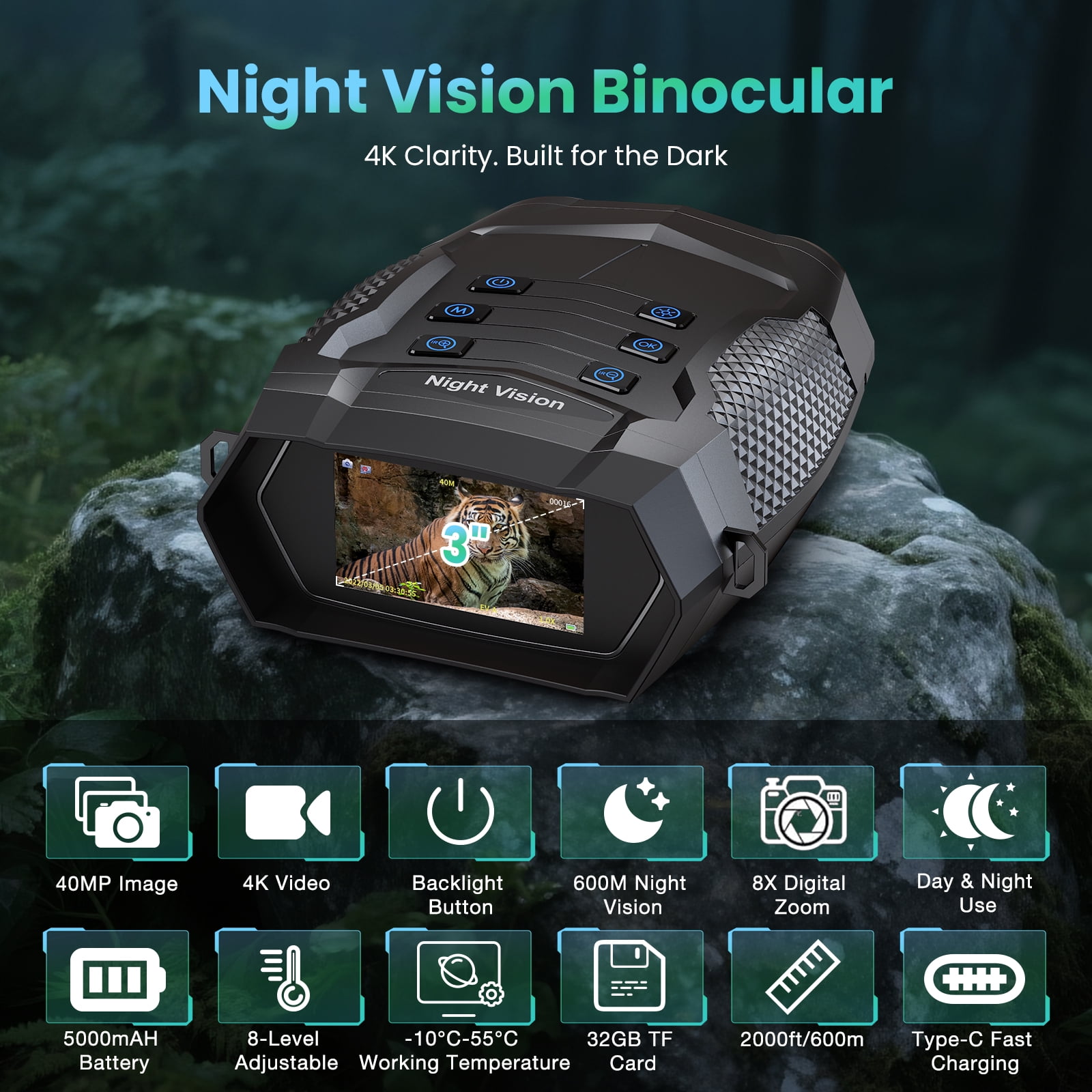 4K Night Vision Goggles for Adults – FETERVIC Digital Infrared