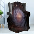 thumbnail image 4 of Galaxy Soft Flannel Fleece Throw Blanket, Spiral Nebula Print Outer Space Theme Far Stardust Starry Night Picture Print, Cozy Plush for Indoor and Outdoor Use, 70" x 90", Black Red Grey, by Ambesonne, 4 of 5