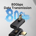thumbnail image 2 of Hagibis USB-C to USB-C 90 Degree Right Angle Adapter USB4 80Gbps Thunderbolt 5 4 Compatible Data Extension Cable Connector New, 2 of 5