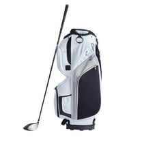 KFFKFF Golf Equipment Bag, 14 Section Divider, 36”, 13 Compartments, Superior Nylon Material, Robust Golf Bag with Grips, Dust Protector, Removable Straps, Suitable for All, White Color Scheme