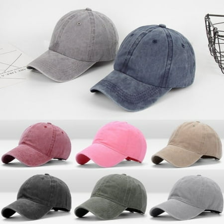 Polo Style Baseball Cap Ball Dad Hat Adjustable Plain Solid Washed (Best Way To Wash A Ball Cap)