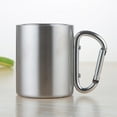 thumbnail image 4 of Apooke 220ml DIY Customize Stainless Steel Travel Mug with D-Ring Carabiner Hook Handle Water Coffee Cup for Outdoor Camping, 4 of 9