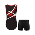 thumbnail image 2 of Eandarui Kids Sleeveless Ballet Gymnastic Leotard with Athletic Shorts Set Ice Skating Yoga Bodysuit Red&Black 6, 2 of 5
