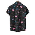 thumbnail image 3 of guisaled Valentine Shirts For Men Fashion Heart Pinted Graphic Tee Shirts Short Sleeve Button Down Beach Vacation Casual Shirts, 3 of 4