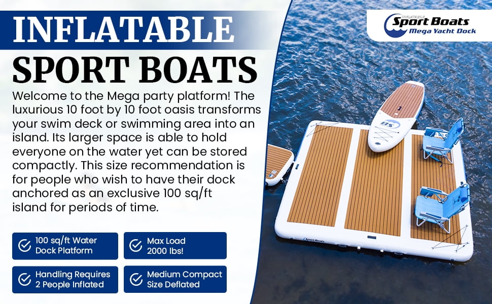 Inflatable Mega Yacht Dock 10x10