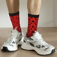 thumbnail image 6 of Fuzoiu Ladybug Pattern Print Athletic Crew Socks for Men & Women,Casual Crew Socks,Above Ankle Crew Socks for Business, Casual, 6 of 6