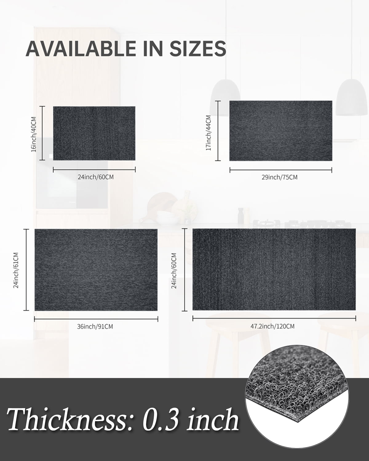 Artnice 16"x24" Door Mat for Outside Entry, Non Slip Rubber Backed Welcome Mats, Waterproof Resist Dirt Outdoor Mats for Front Door, Gray