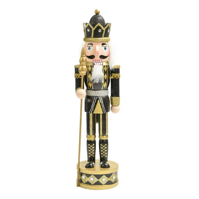 Rongfmy Handmade Nutcracker Figurines Traditional Figurine Nutcracker Soldier Nutcracker Gold