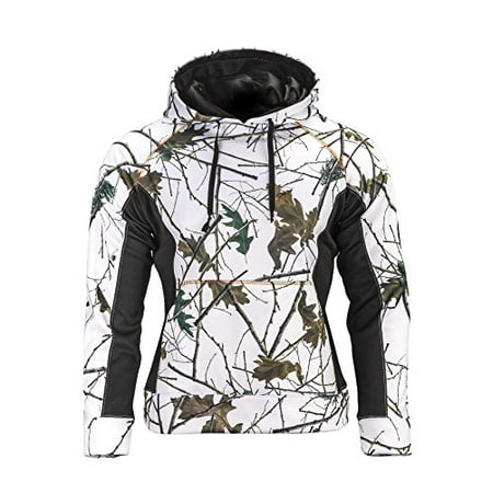 Trail Crest Women's Snow Camo Soft Shell Hooded Jacket, 2X, Snow Camo & Black