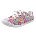 thumbnail image 6 of Mepaouo Women's Slip on Canvas Sneakers Flower Print Low Top Washed Casual Walking Flat Shoes, 6 of 7