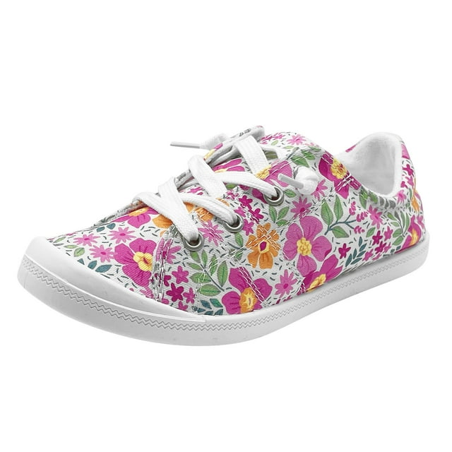 Chaussures pour Femmes Mode Florale Chaussures Décontractées Semelles Souples Plates Chaussures Décontractées