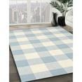 thumbnail image 2 of Ahgly Company Indoor Round Contemporary Light Steel Blue Checkered Area Rugs, 7' Round, 2 of 6