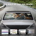 thumbnail image 2 of Funny Tiger Car Windshield Sun Shade Fold-able UV Ray Sun Visor Protector Sunshade to Keep Your Vehicle Cool 51"x28", 2 of 7
