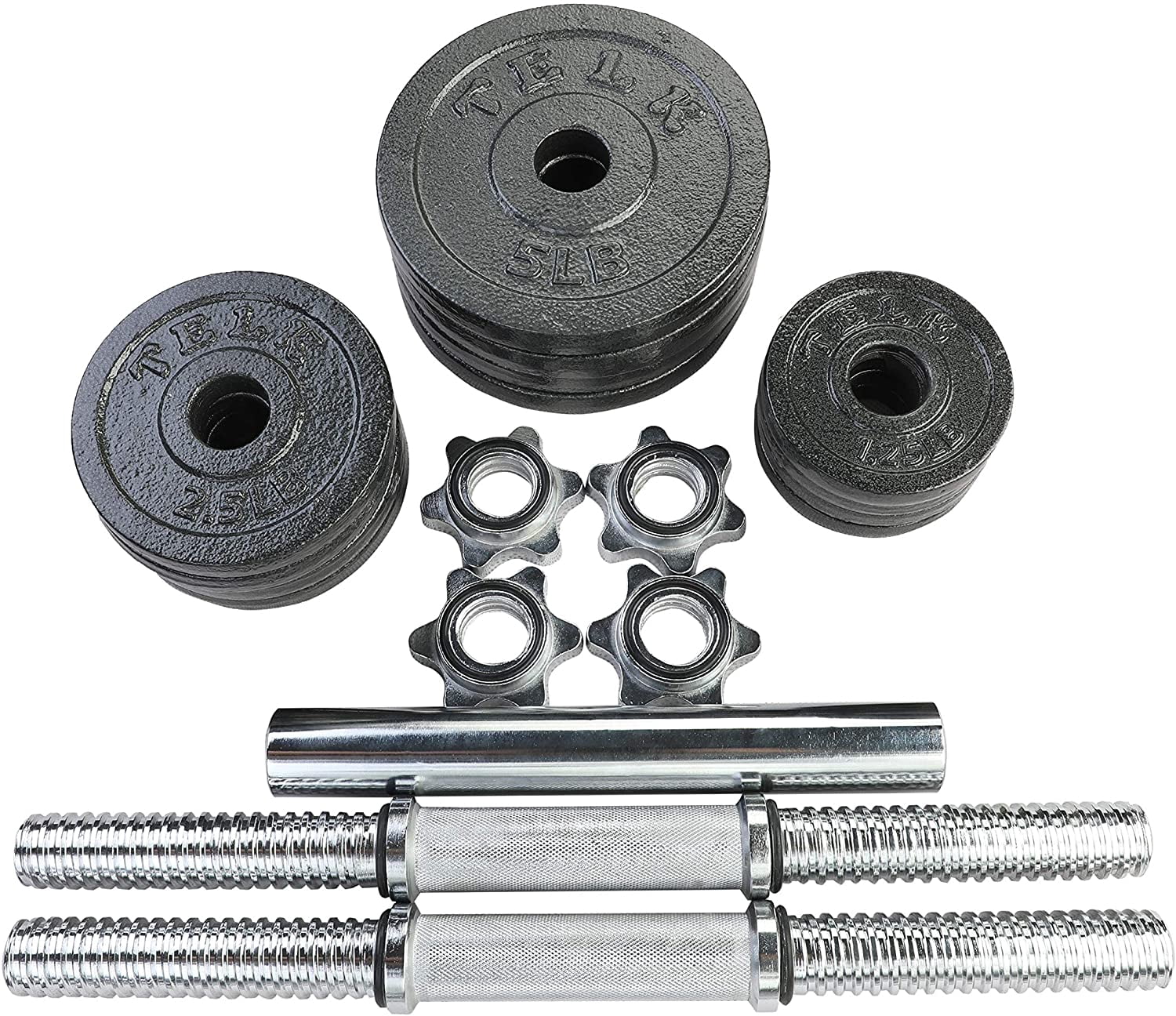 Telk Fitness Adjustable Dumbbells 45 Lbs., Hand Weights for Home Gym