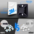 thumbnail image 3 of 4/5" 100 Pack Zip Tie Mount With Cable Ties,Self Adhesive-backed Mounts For Wire Holder , Black Cable Management Clips Wall Anchors, 3 of 5