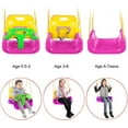 thumbnail image 2 of AIPINQI 3-in-1 Kids Swing Seat,Secure Swing Seat with High Back and T-Bar Detachable Swing Seat for Playground Outdoor,Loaded up to 120kg for 3-10 Years Kids,Pink, 2 of 6