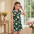 thumbnail image 4 of ZIATUBLE4S Daisy Ladybug Print Girls Summer Romper Kids Button Ruffle Trim Elastic Waist Short Jumpsuit Outfit Round Neck Playsuit Clothes with Pockets for 13-14 Y, 4 of 6