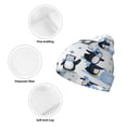 thumbnail image 3 of Picia Playful Penguins and Snowmen Pattern Knitted Beanie Hat for Men and Women , Unisex Winter Warm Stretchy Knit Cap Thick Fisherman Beanies Cuffed Plain Skull Caps, 3 of 6