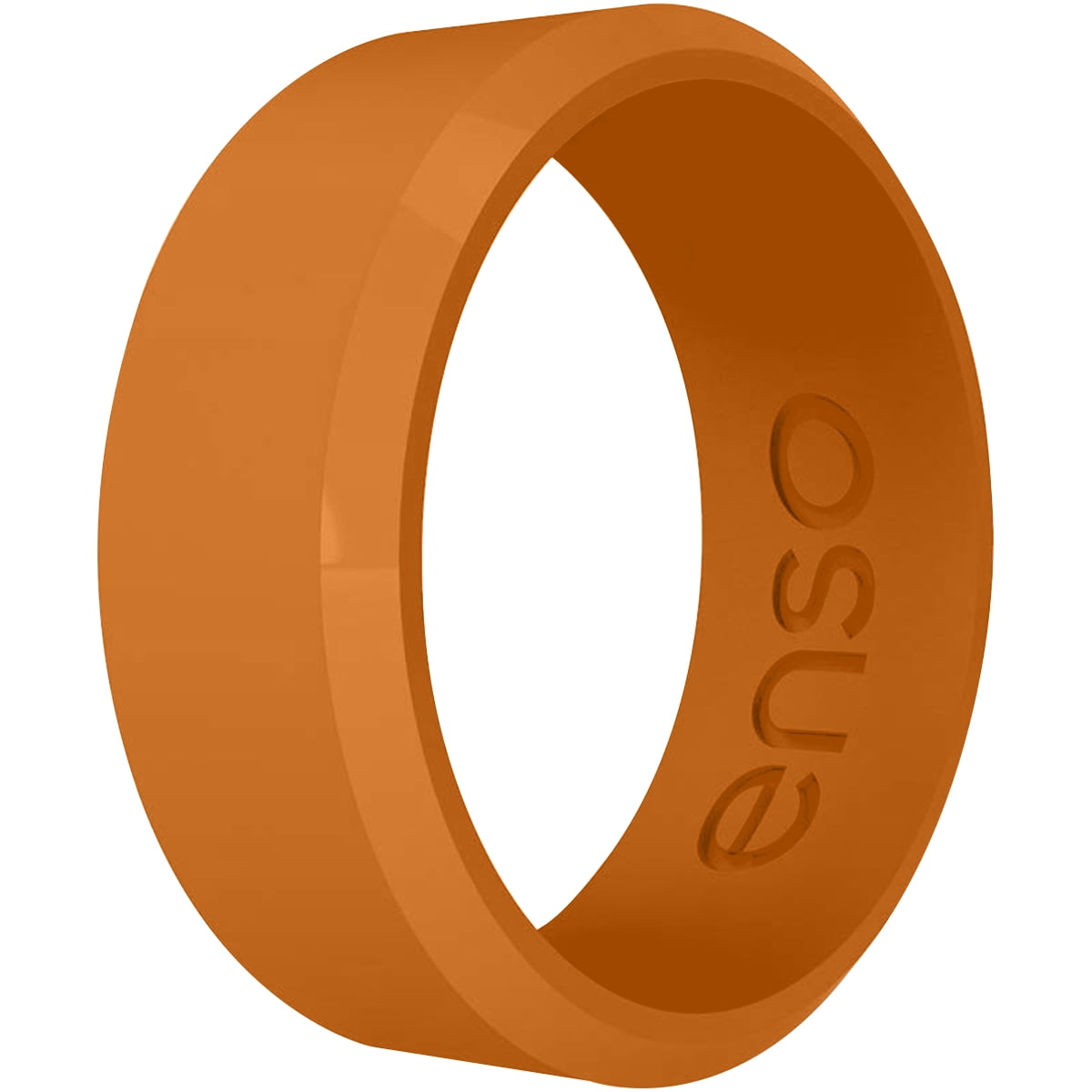 Hypoallergenic Unisex Wedding Band 8mm Wide Enso Rings Bevel Classic Silicone Wedding Ring Comfortable Band for Active Lifestyle 2.16mm Thick 