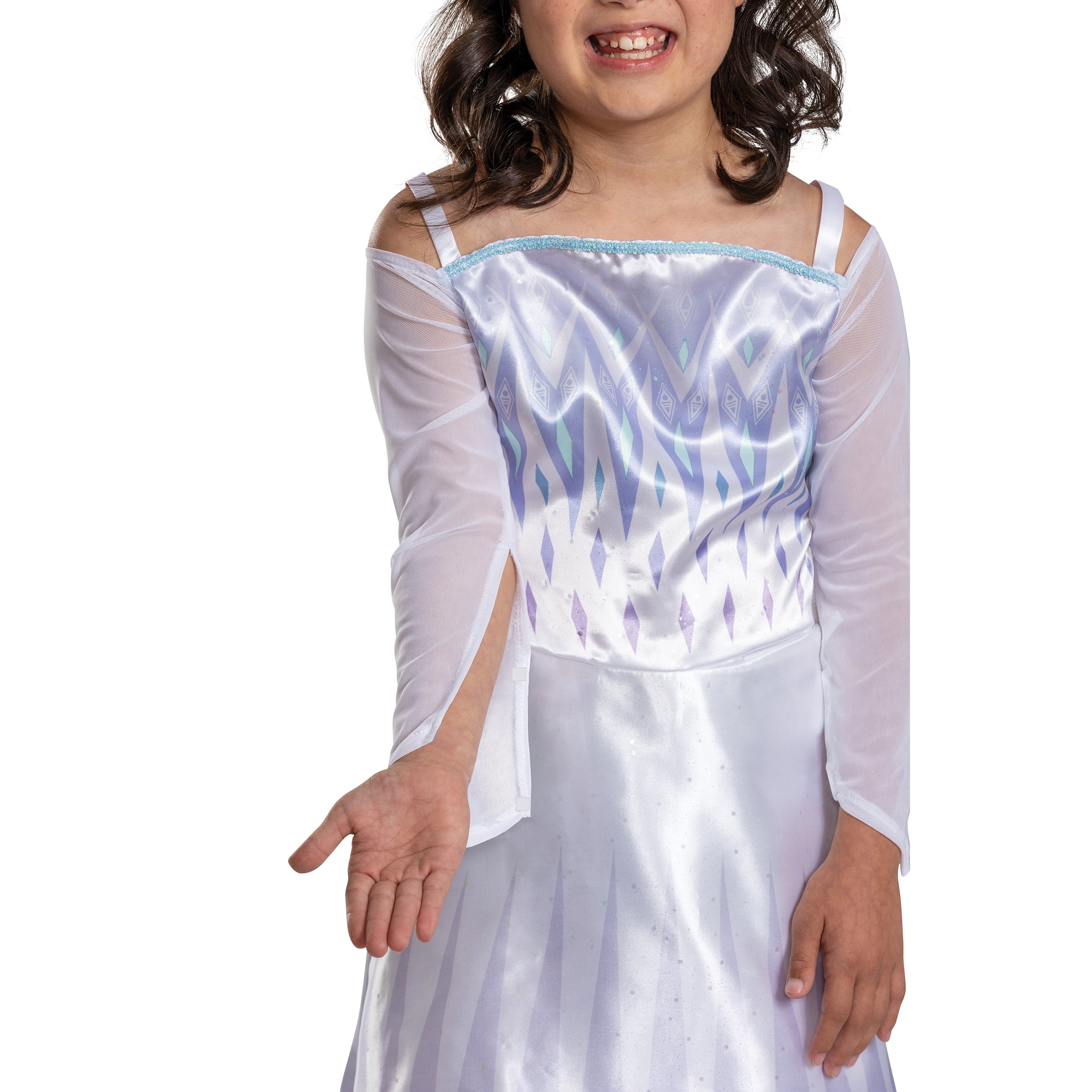 Disney Frozen 2 Snow Queen Elsa Halloween Adaptive Costume for Children, Girls Size XS (4/5), by Disguise
