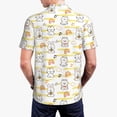 thumbnail image 4 of Balery Rabbit And Milk Tea Printed Men’s Short Sleeve Polo Shirt, Midweight Men's Shirt,Golf Polo shirts -Medium, 4 of 9